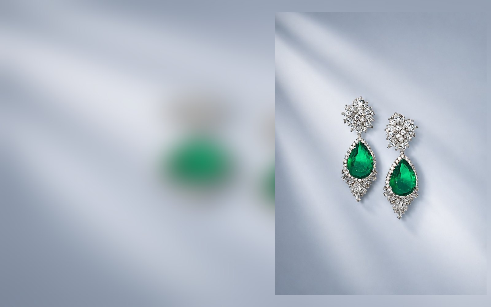 Emerald teardrop drop earrings